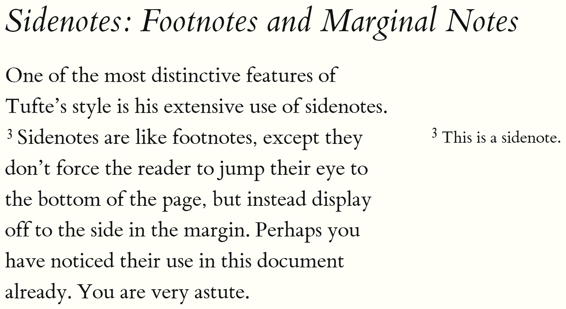 Screen capture of Tufte CSS